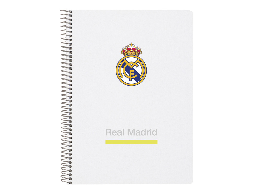 CUADERNO ESPIRAL SAFTA CUARTO 80H 60GR CUADRO 4MM TAPA EXTRADURA REAL MADRID 1 EQUIPACION 25/26