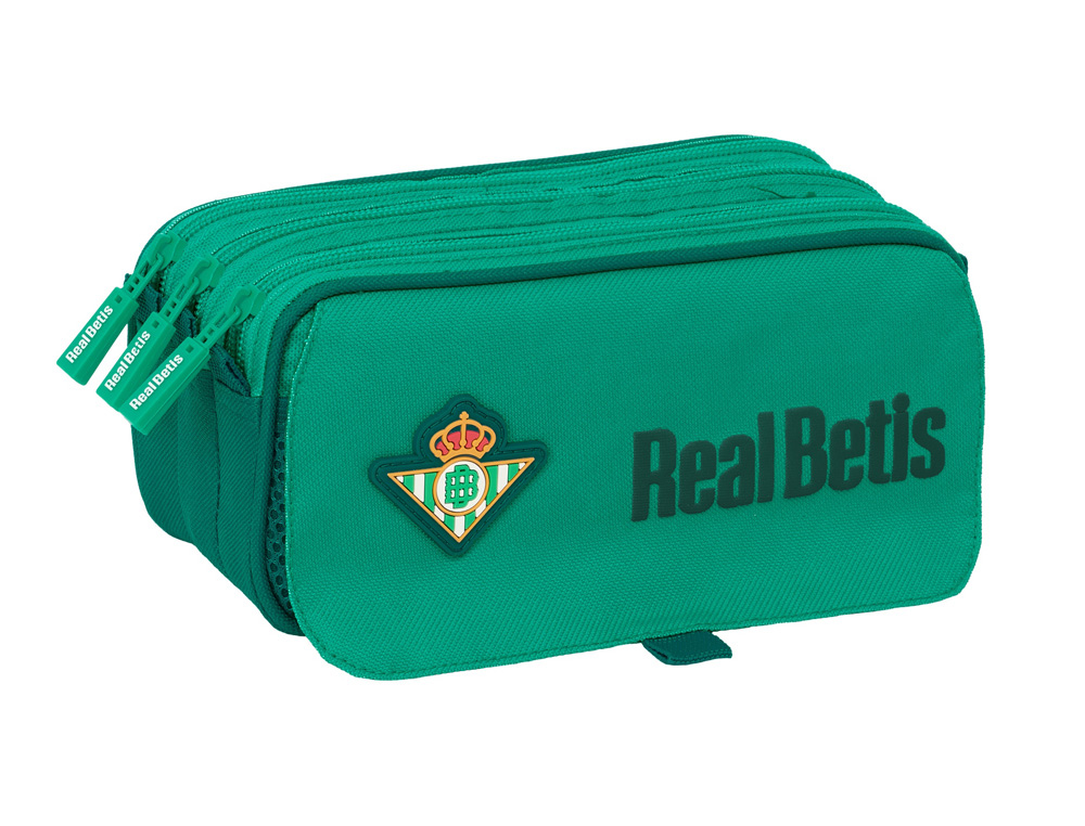 BOLSO ESCOLAR PORTATODO SAFTA TRIPLE BIG RESISTENTE AL AGUA REAL BETIS 100X215X80 MM