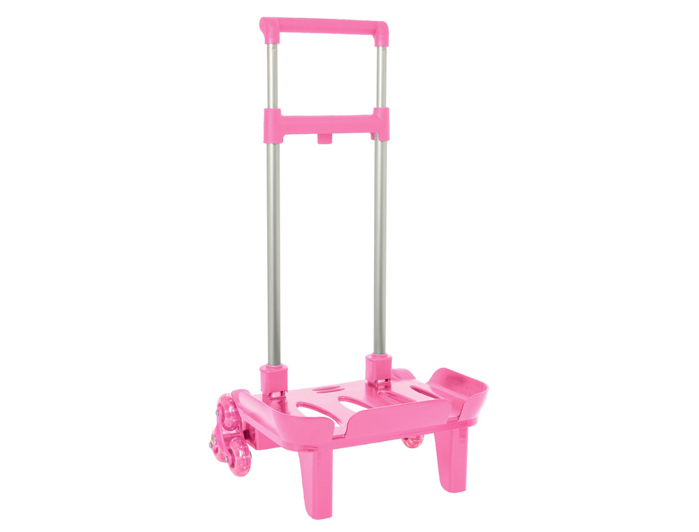 CARRO ESCOLAR SAFTA PORTAMOCHILA PLEGABLE TRIPLE ROSA CLARO 880X320X235 MM