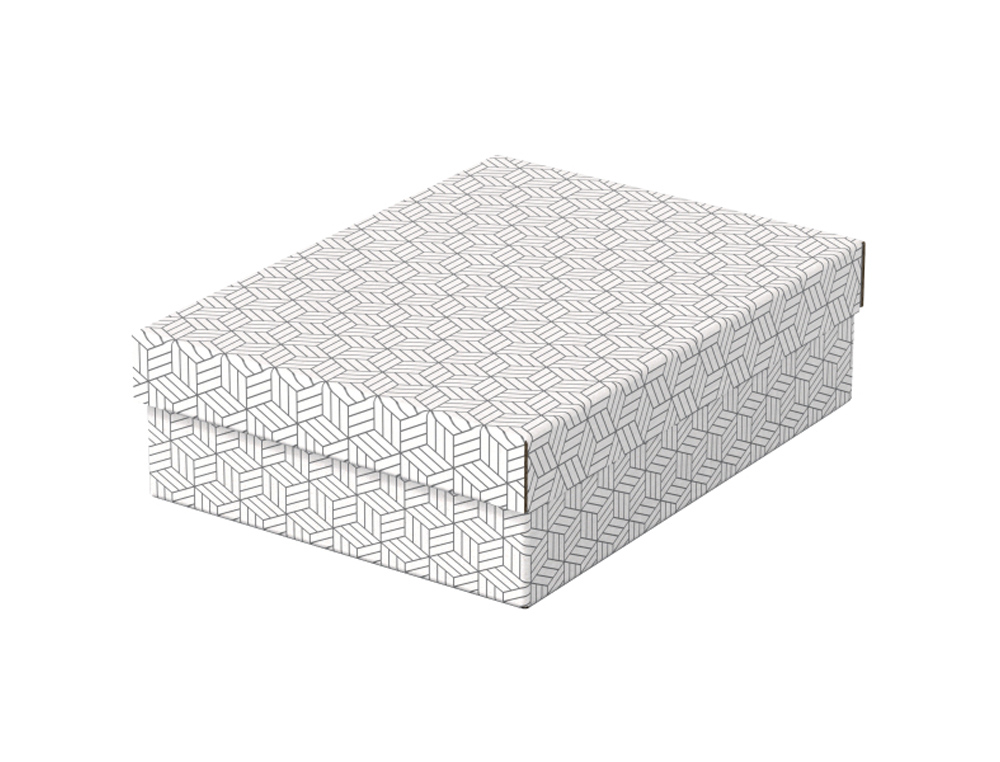 CAJA DE ALMACENAMIENTO ESSELTE CARTON CON ASAS COLOR BLANCO 360X265X100 MM PACK DE 3 UNIDADES