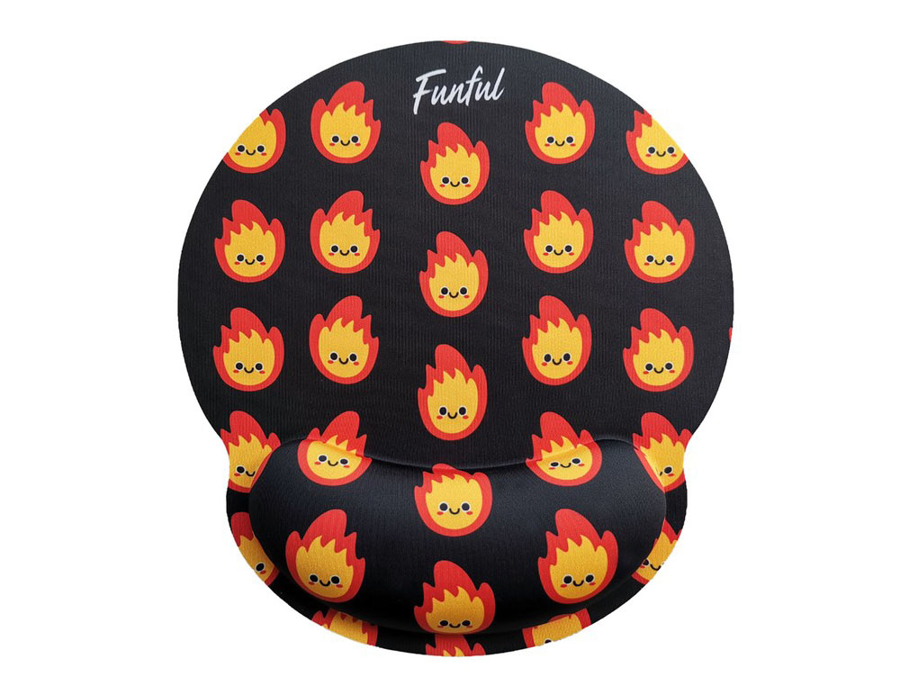 ALFOMBRILLA DE RATON FUNFUL DE GEL ERGONOMICA FUEGOTE 250X230 MM