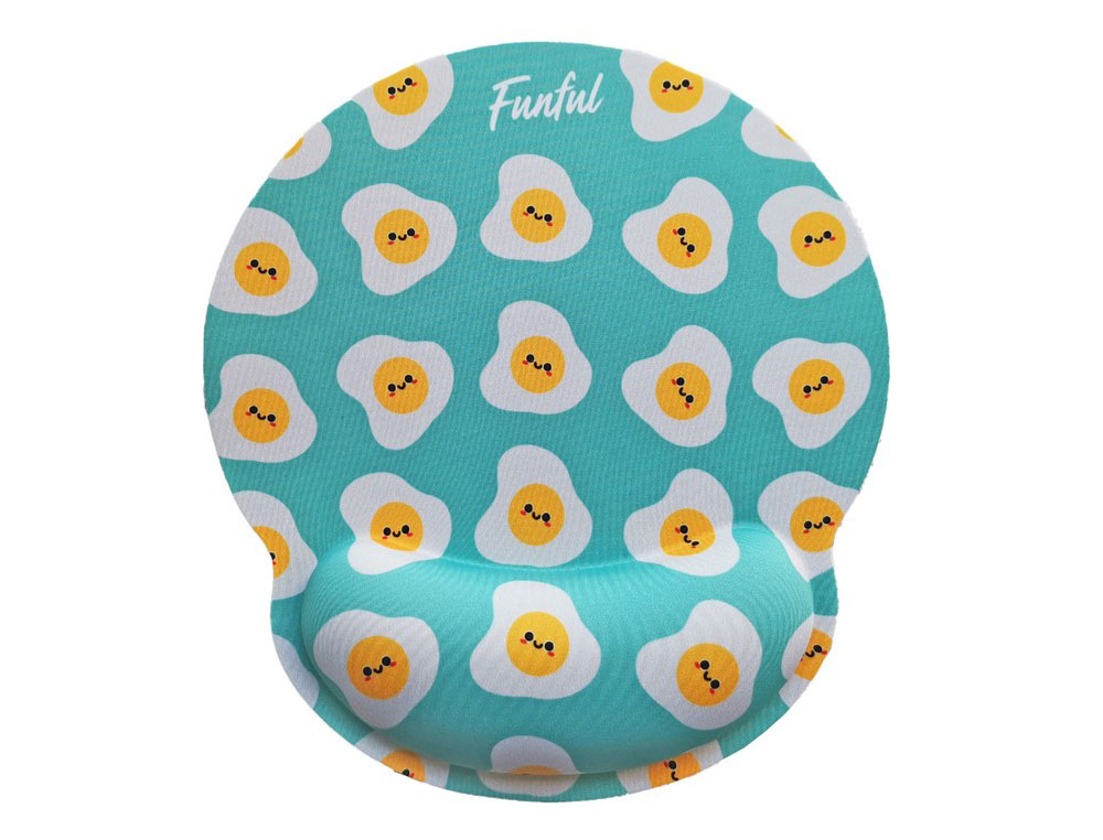 ALFOMBRILLA DE RATON FUNFUL DE GEL ERGONOMICA HUEVON 250X230 MM