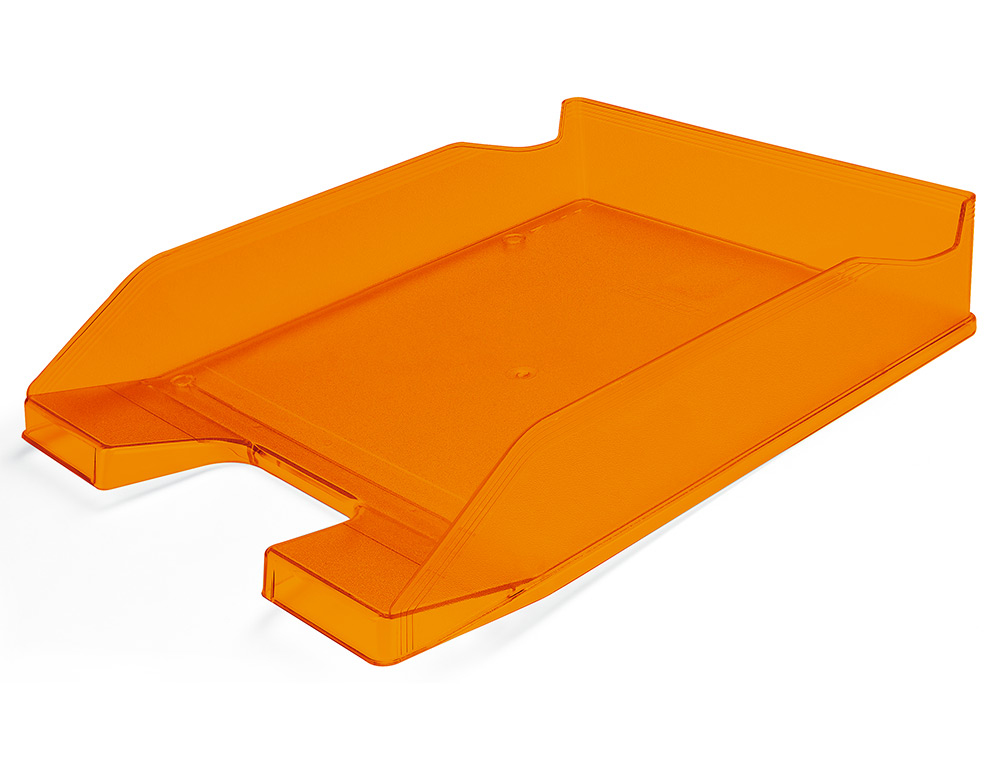 BANDEJA SOBREMESA PLASTICO Q-CONNECT NARANJA TRANSPARENTE240X70X340 MM