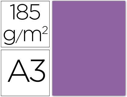 CARTULINA GUARRO DIN A3 VIOLETA 185 GR PAQUETE 50 HOJAS