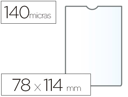 FUNDA PORTADOCUMENTO ESSELTE PLASTICO TRANSPARENTE 140 MICRAS TAMAO 78X114 MM