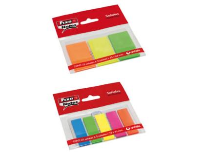 BANDERITAS SEPARADORAS FIXO NOTES 13X43 MM 5 COLORES X 25 NEON