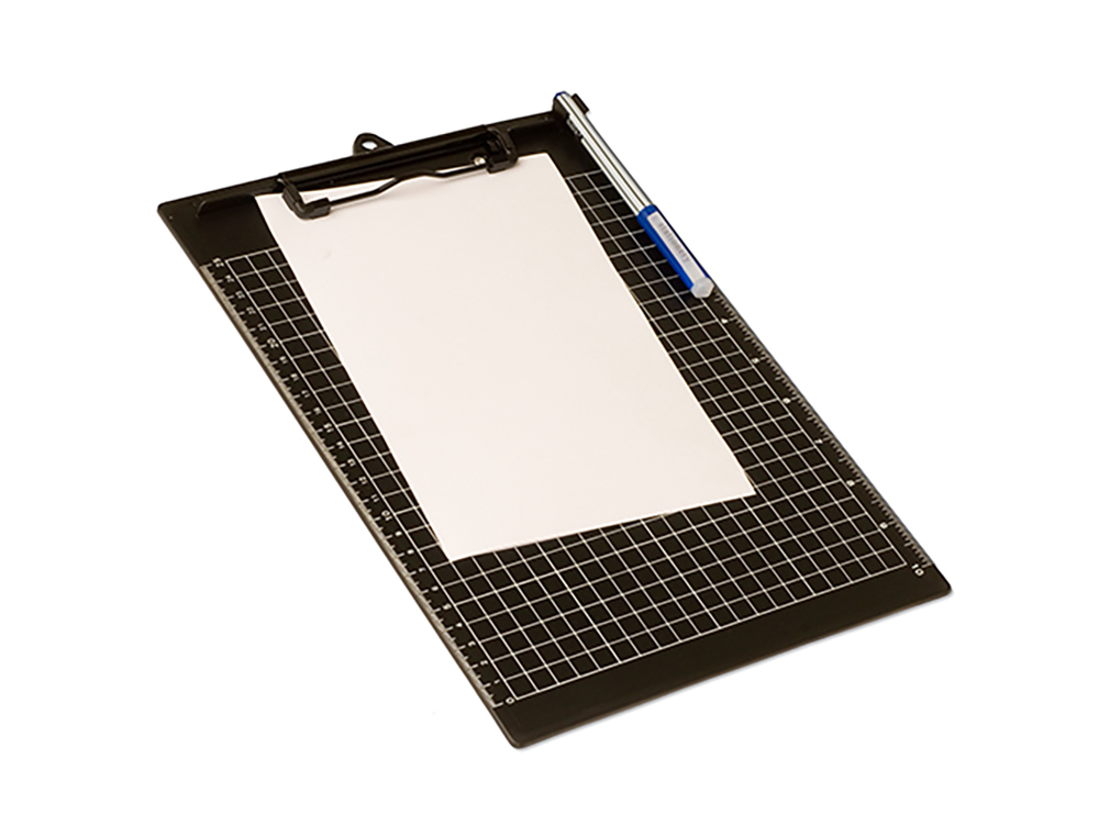 PORTANOTAS OFFICE BOX CUADRICULADO PVC DIN A4 CON PINZA