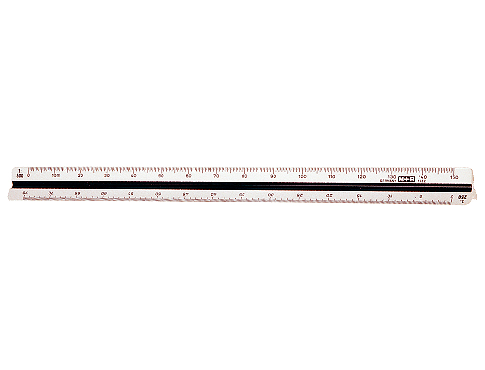 ESCALA M+R 1632.20 1:100-200-250-300-400-500 30 CM ESTUCHE RIGIDO COLOR
