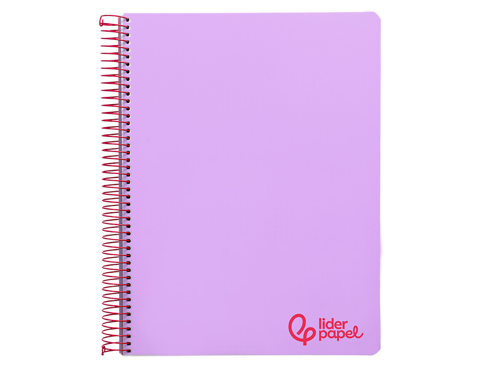CUADERNO ESPIRAL LIDERPAPEL A4 MICRO WONDER TAPA PLASTICO 120H 90GR CUADRO 5MM 5 BANDA 4 TALADROS COLOR LILA
