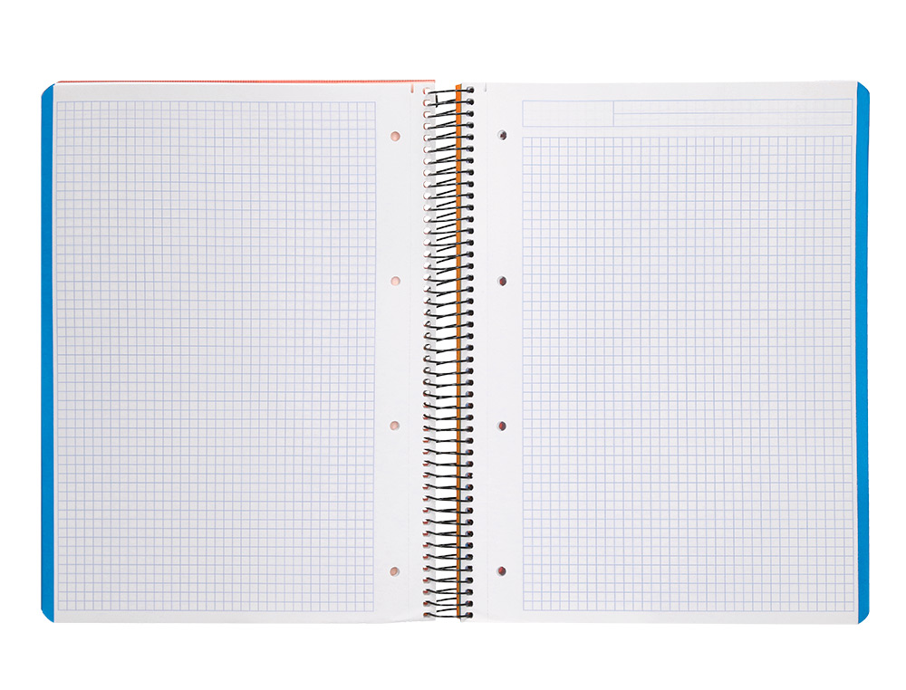 CUADERNO ESPIRAL LIDERPAPEL A4 MICRO WONDER TAPA PLASTICO 120H 90GR CUADRO 5MM 5 BANDA 4 TALADROS COLOR LILA