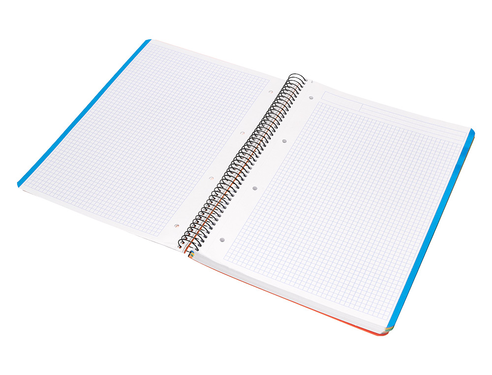 CUADERNO ESPIRAL LIDERPAPEL A4 MICRO WONDER TAPA PLASTICO 120H 90GR CUADRO 5MM 5 BANDA 4 TALADROS COLOR LILA