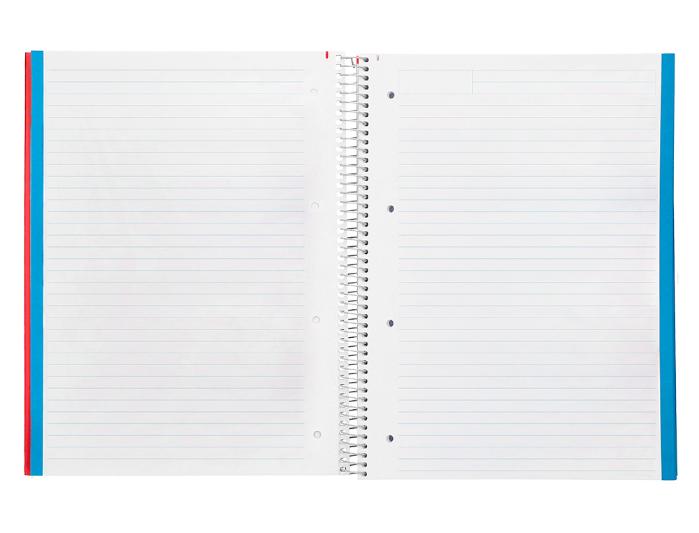 CUADERNO ESPIRAL LIDERPAPEL A4 MICRO JOLLY TAPA FORRADA 140H 75GR HORIZONTAL 5 BANDAS 4 TALADROS COLORES SURTIDOS