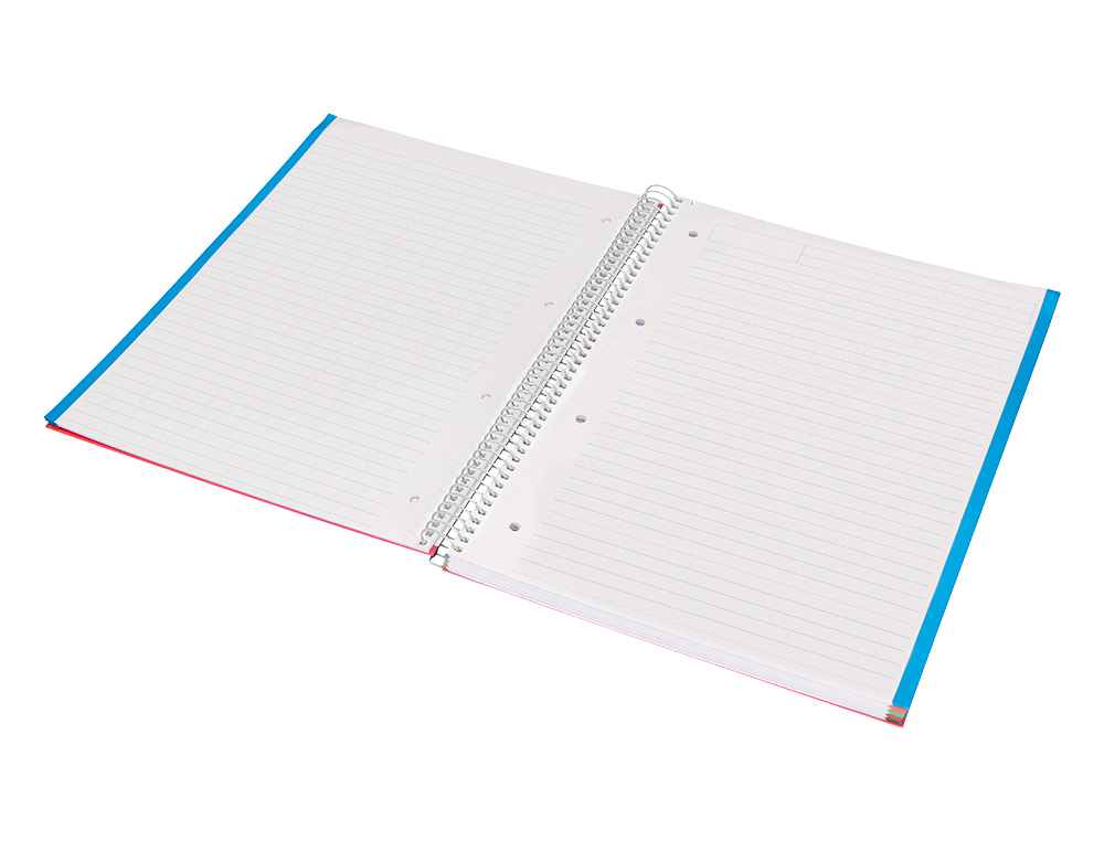 CUADERNO ESPIRAL LIDERPAPEL A4 MICRO JOLLY TAPA FORRADA 140H 75GR HORIZONTAL 5 BANDAS 4 TALADROS COLORES SURTIDOS