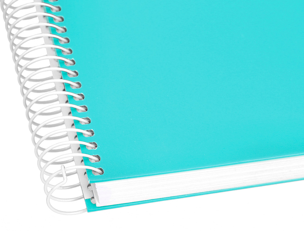 CUADERNO ESPIRAL LIDERPAPEL A4 CRAFTY TAPA FORRADA 80H 90GR CUADRO 4MM CON MARGEN COLOR TURQUESA