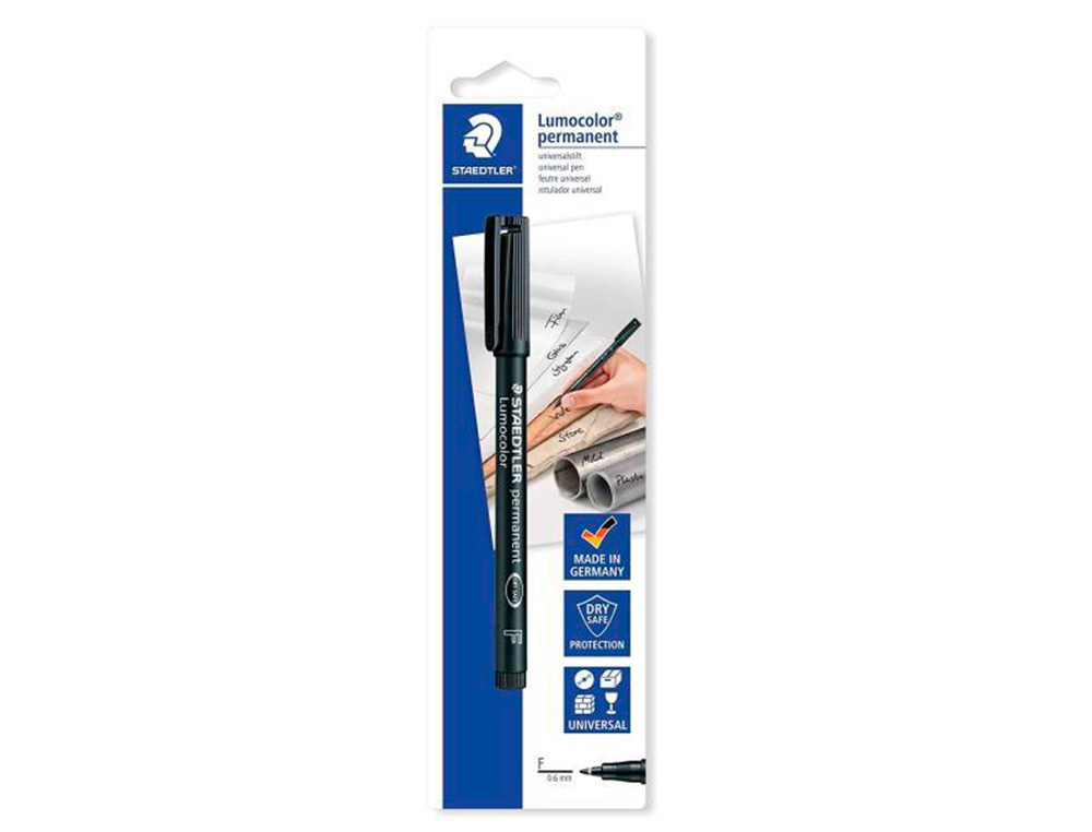ROTULADOR STAEDTLER LUMOCOLOR RETROPROYECCION PUNTA DE FIBRAPERMANENTE 318-9 NEGRO PUNTA FINA REDONDA 0.6 MM