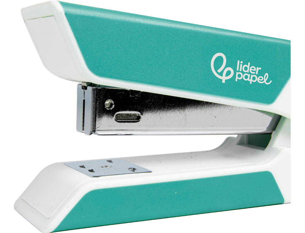 GRAPADORA LIDERPAPEL CON REGALO DE EXTRAEGRAPAS Y CAJA DE 1000 GRAPAS 26/6 CAPACIDAD 20H COLOR TURQUESA