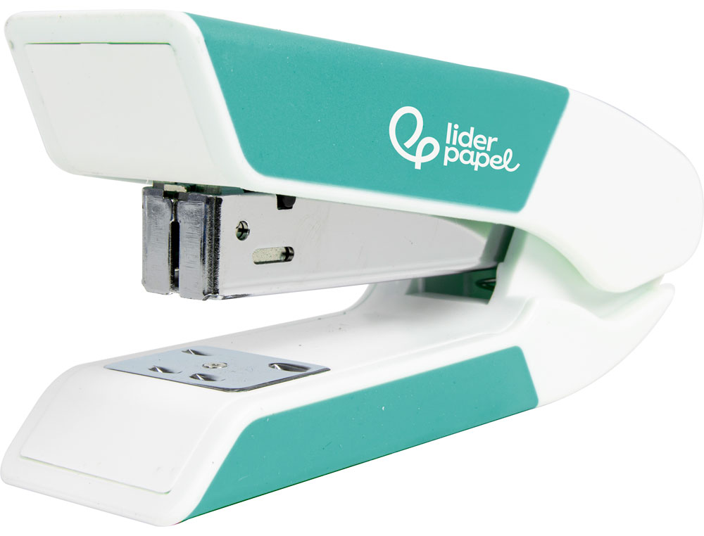 GRAPADORA LIDERPAPEL CON REGALO DE EXTRAEGRAPAS Y CAJA DE 1000 GRAPAS 26/6 CAPACIDAD 20H COLOR TURQUESA