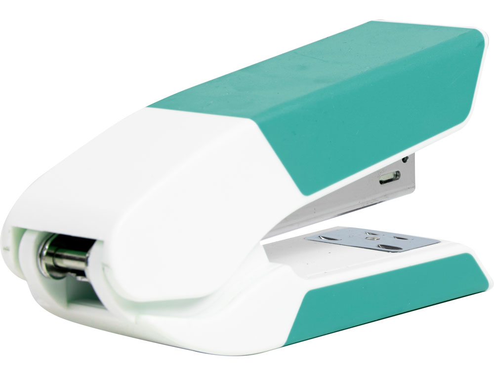 GRAPADORA LIDERPAPEL CON REGALO DE EXTRAEGRAPAS Y CAJA DE 1000 GRAPAS 26/6 CAPACIDAD 20H COLOR TURQUESA