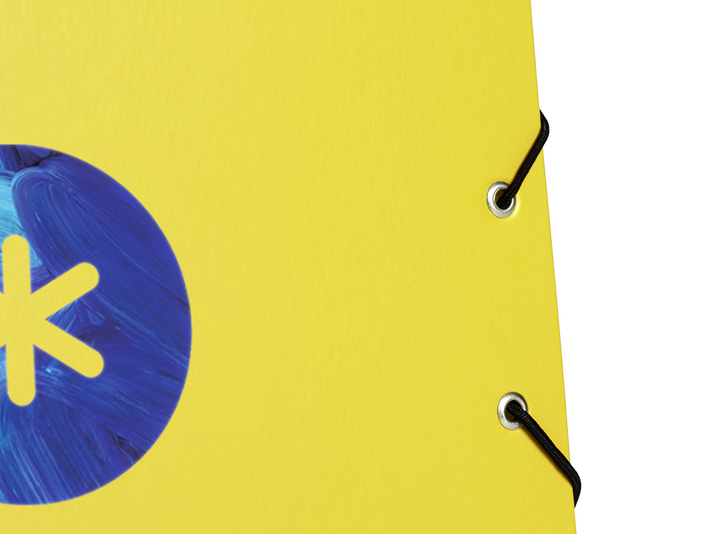 CARPETA LIDERPAPEL ANTARTIK GOMAS A4 3 SOLAPAS CARTON FORRADO TRENDING COLOR AMARILLO