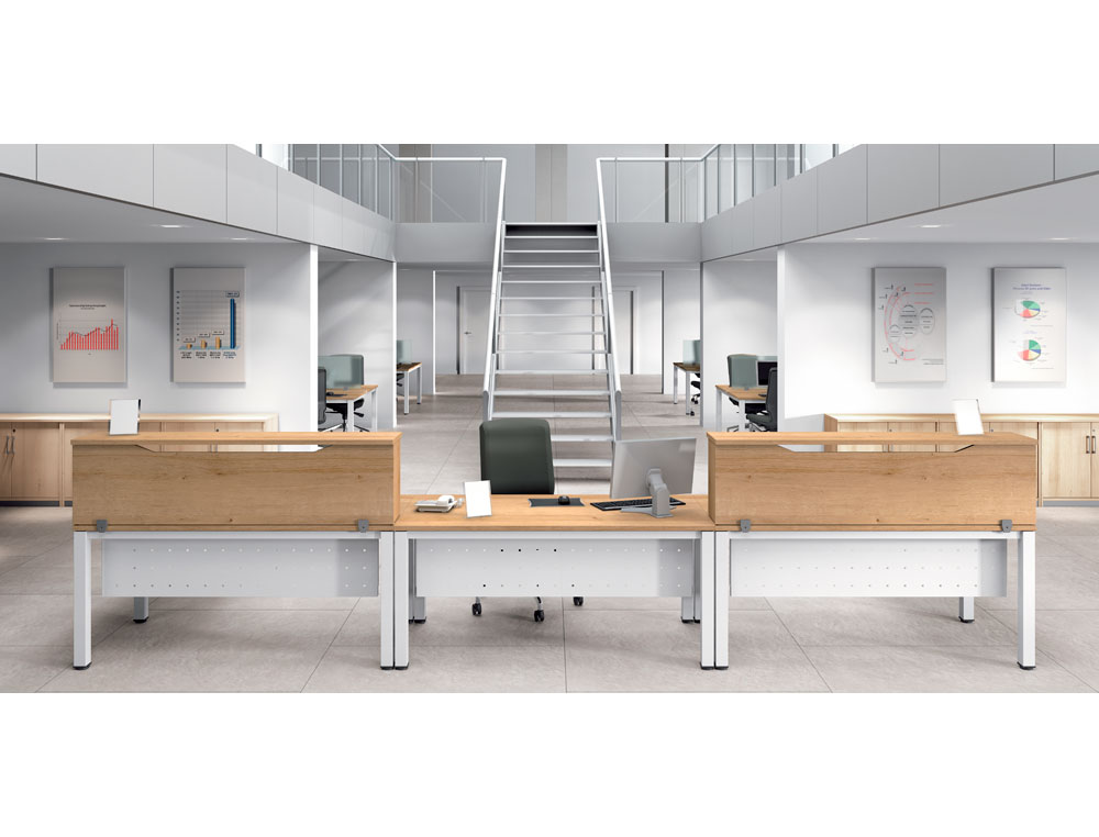 MOSTRADOR DE ALTILLO ROCADA VALIDO PARA MESAS WORK METAL EXECUTIVE 100X30X40 CM ACABADO AA01 HAYA/HAYA