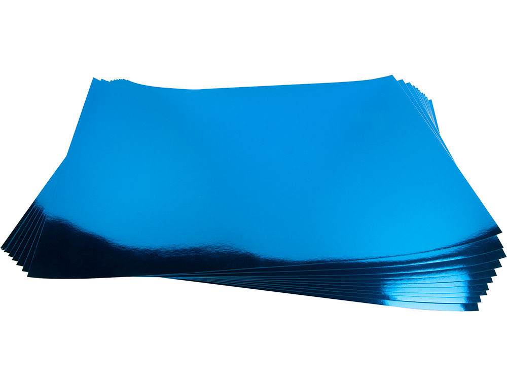 CARTULINA LIDERPAPEL 50X65 CM 235G/M2 METALIZADA AZUL
