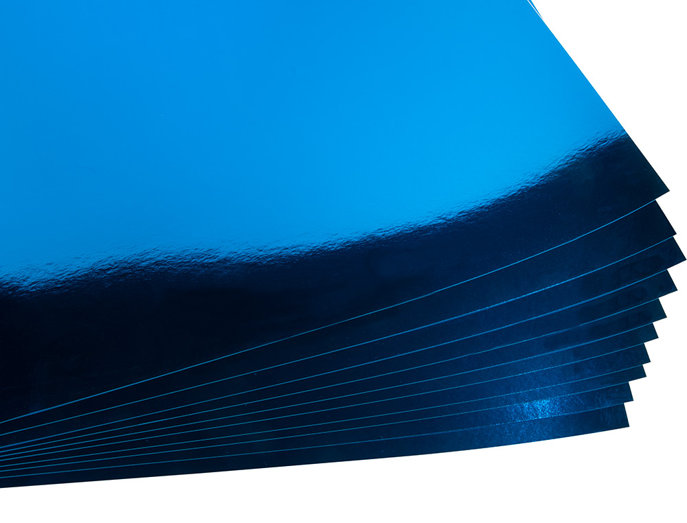 CARTULINA LIDERPAPEL 50X65 CM 235G/M2 METALIZADA AZUL
