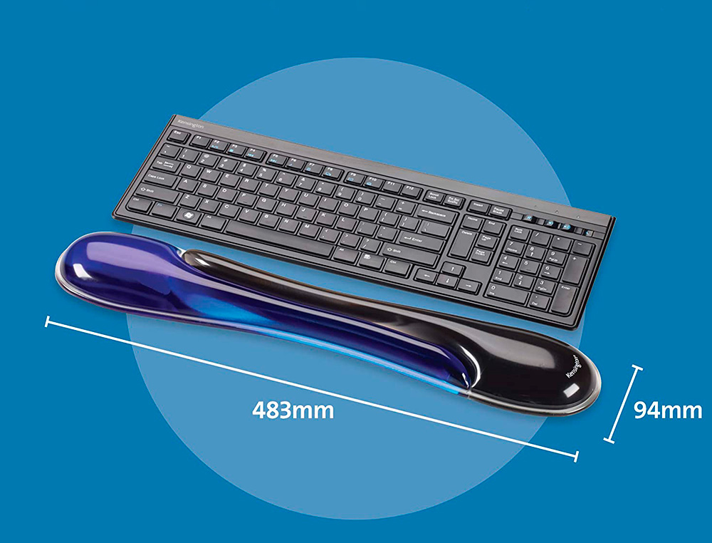 REPOSAMUECAS KENSINGTON DUO GEL TECLADO COLOR NEGRO/AZUL 240X182X25 MM