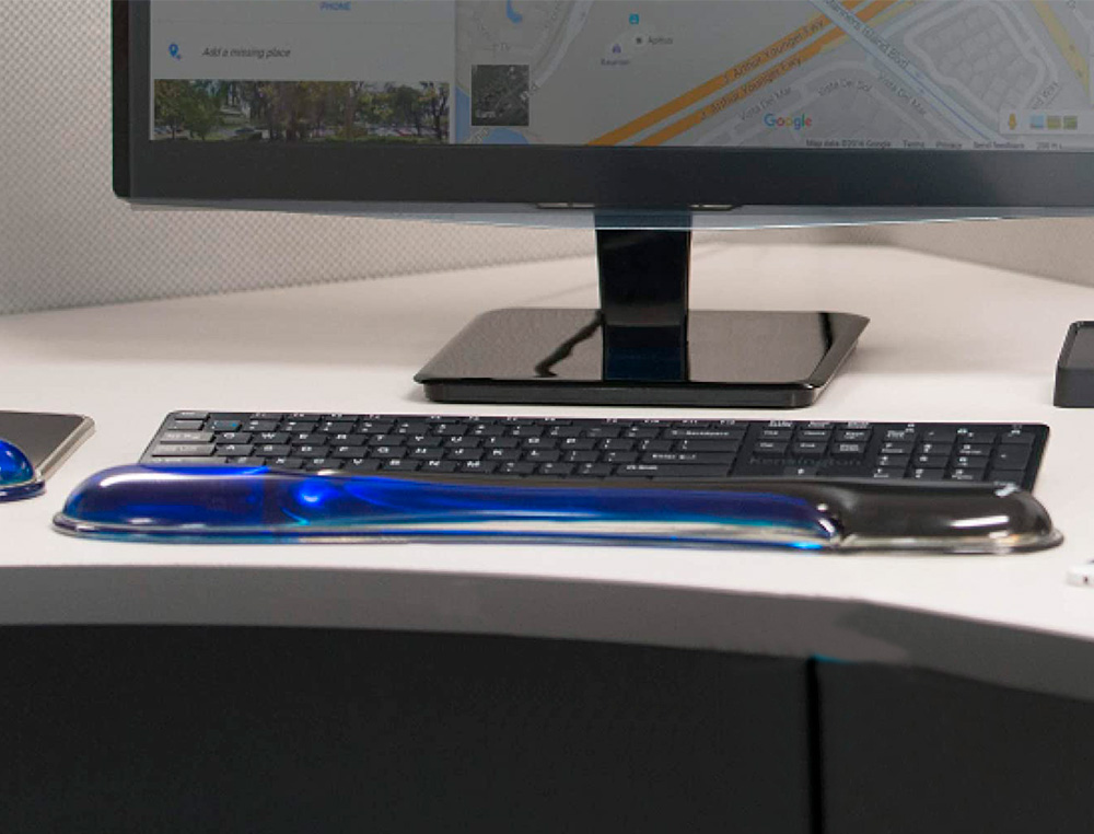 REPOSAMUECAS KENSINGTON DUO GEL TECLADO COLOR NEGRO/AZUL 240X182X25 MM