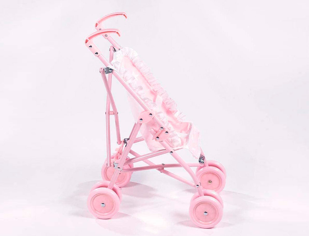 SILLA PEQUEÑA DE PASEO PARA MUÑECAS CARLOTA COLOR ROSA 550X270X410 MM