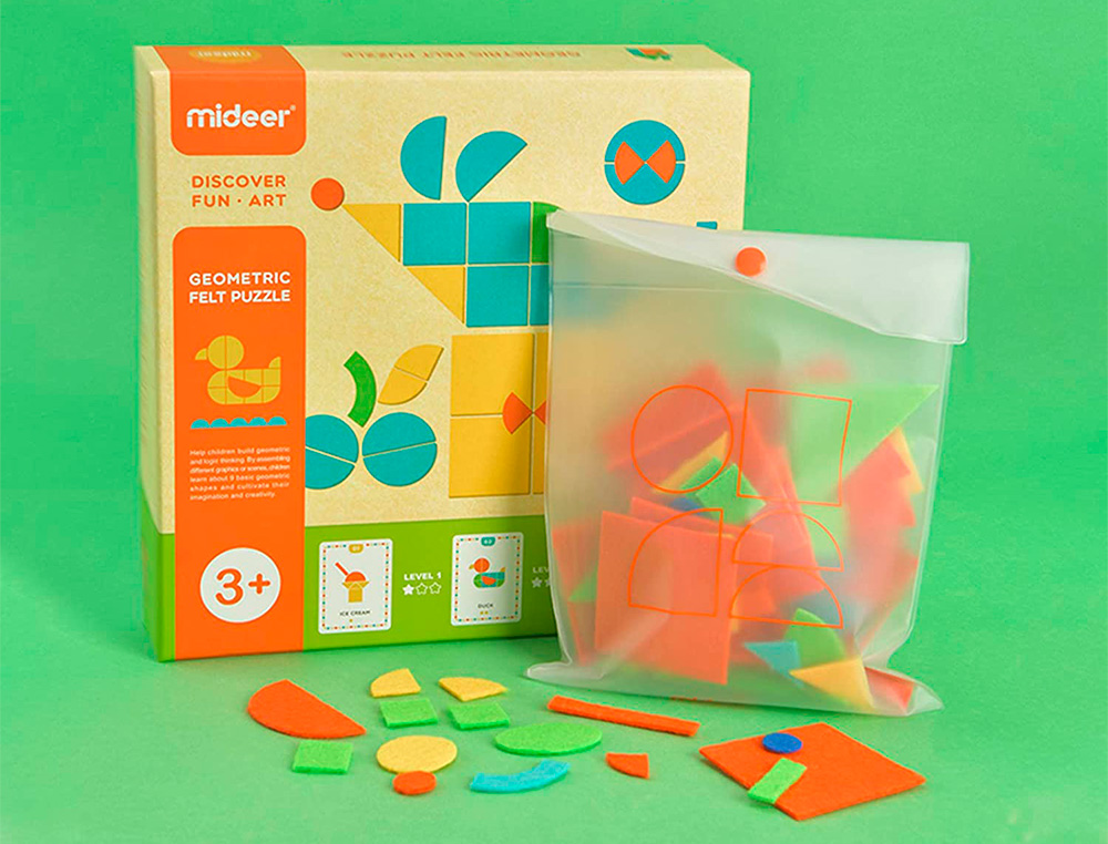 PUZLE MIDEER FIGURAS GEOMETRICAS FIELTRO 157 PIEZAS