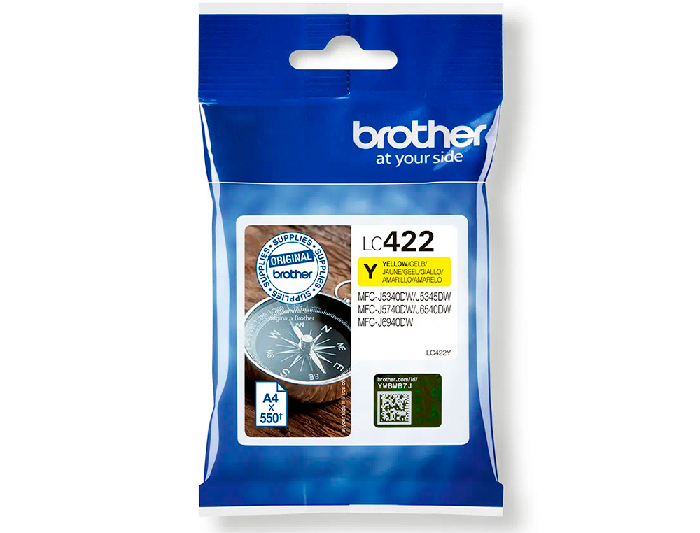 INK-JET BROTHER LC-422Y YELLOW MFC-J5340DW / MFC-J5740DW / MFC-J6540DW / MFC-J6940DW 550 PAGINAS