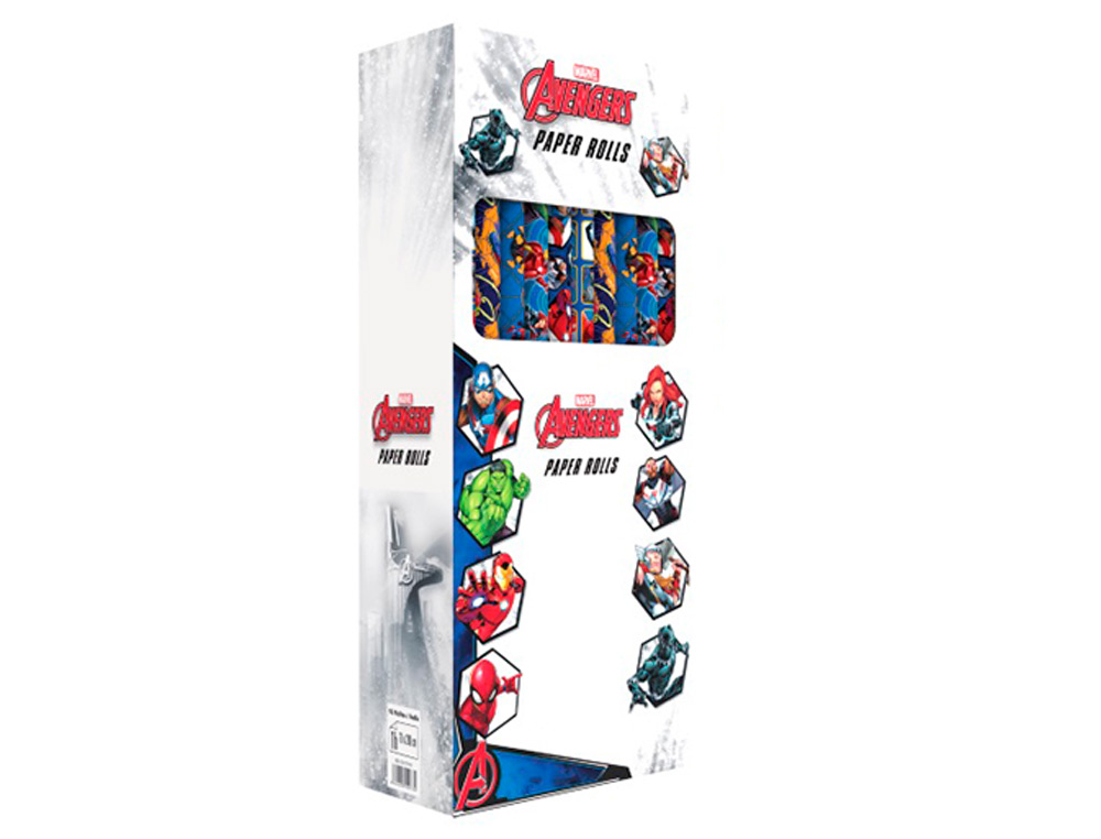 PAPEL DE REGALO BASIKA MARVEL ROLLO ANCHO 70 CM LONGITUD 2 MT DISEOS SURTIDOS