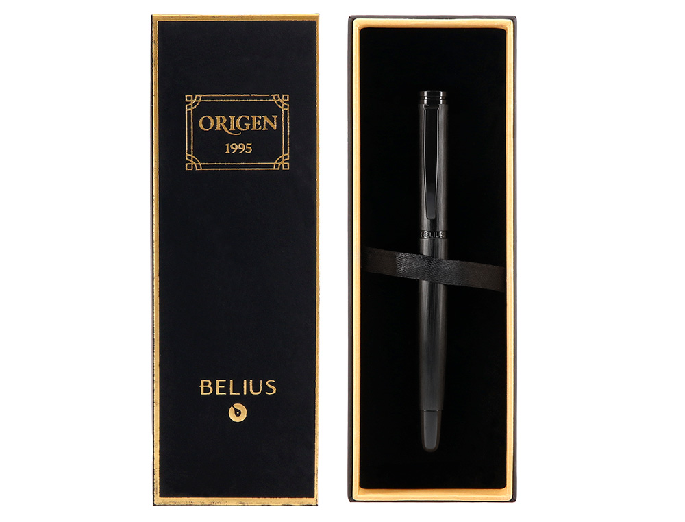 ROLLER BELIUS ORIGEN 1995 ALUMINIO TEXTURA CEPILLADA COLOR NEGRO TINTA NEGRA CAJA DE DISEO