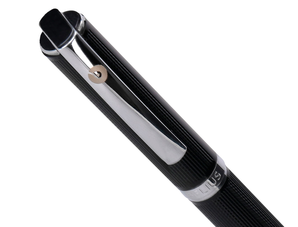 ROLLER BELIUS TURBO ALUMINIO TEXTURA PUNTEADA COLOR NEGRO Y PLATEADO TINTA AZUL CAJA DE DISEO