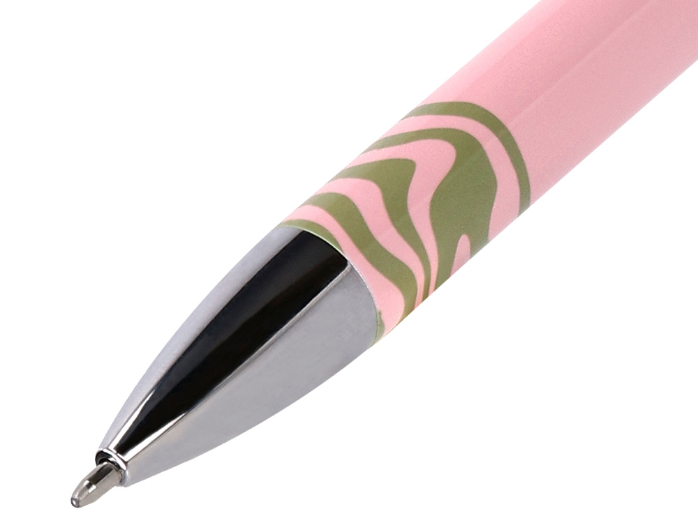 BOLIGRAFO BELIUS INK DREAMS ALUMINIO COLOR ROSA Y VERDE MATCHA PLATEADO FRASE INTERIOR TINTA AZUL CAJA DE DISEO