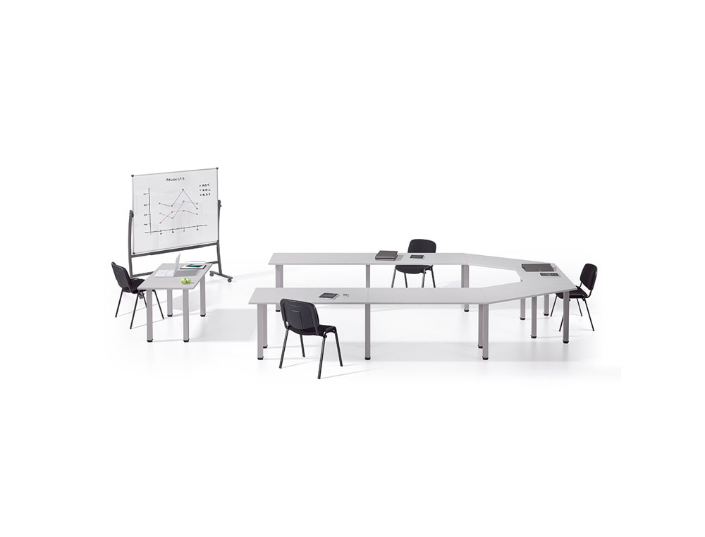 PIZARRA BLANCA ROCADA ACERO LACADO MAGNETICO MARCO ALUMINIO DOBLE CARA VOLTEABLE CURVE 120X180 CM