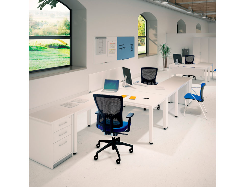 ALA PARA MESA ROCADA SERIE EXECUTIVE 60X100 CM DERECHA O IZQUIERDA ACABADO AD04 GRIS/BLANCO