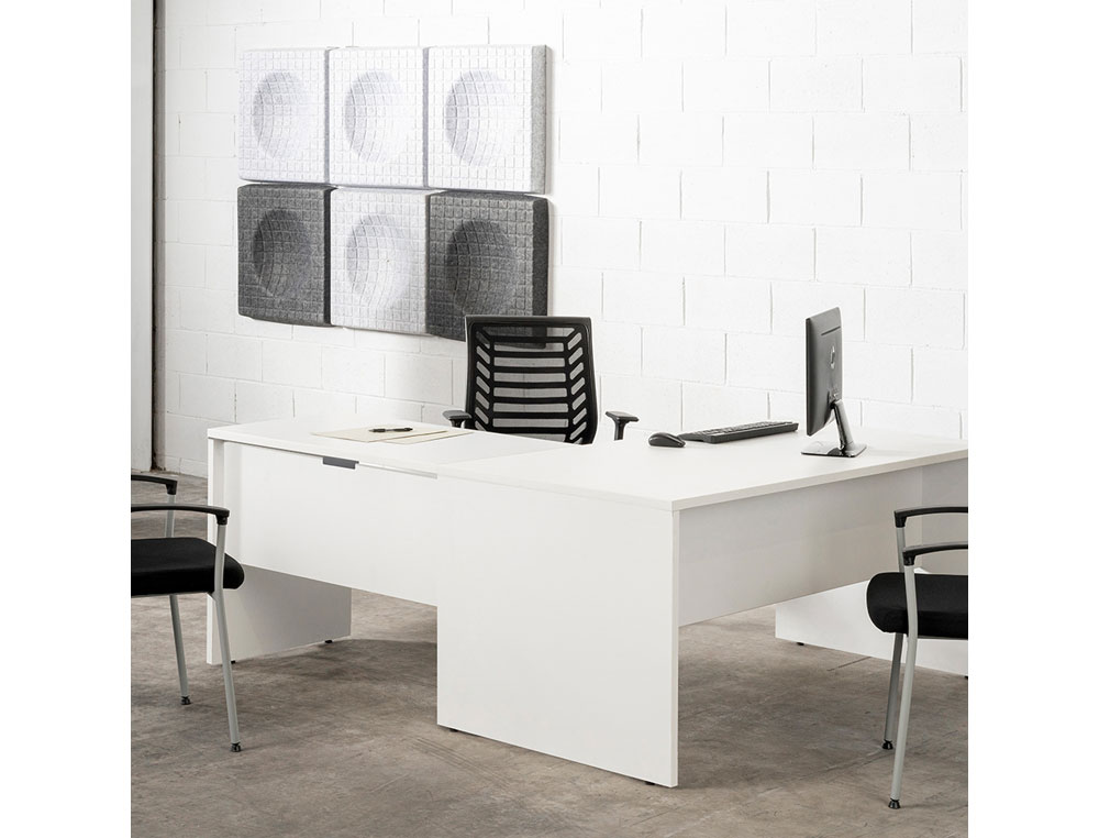 ALA PARA MESA ROCADA SERIE WORK 60X100 CM DERECHA O IZQUIERDA ACABADO AB02 GRIS/GRIS