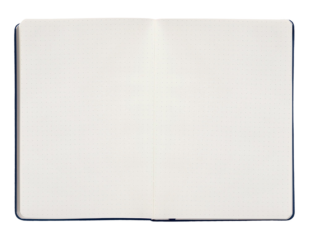 CUADERNO CON GOMILLA ANTARTIK NOTES TAPA DURA A5 HOJAS PUNTOS AZUL MARINO 100 HOJAS 80 GR FSC