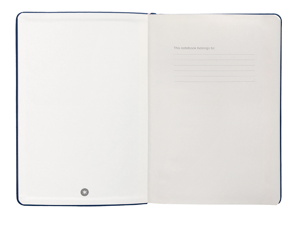 CUADERNO CON GOMILLA ANTARTIK NOTES TAPA DURA A5 HOJAS PUNTOS AZUL MARINO 100 HOJAS 80 GR FSC