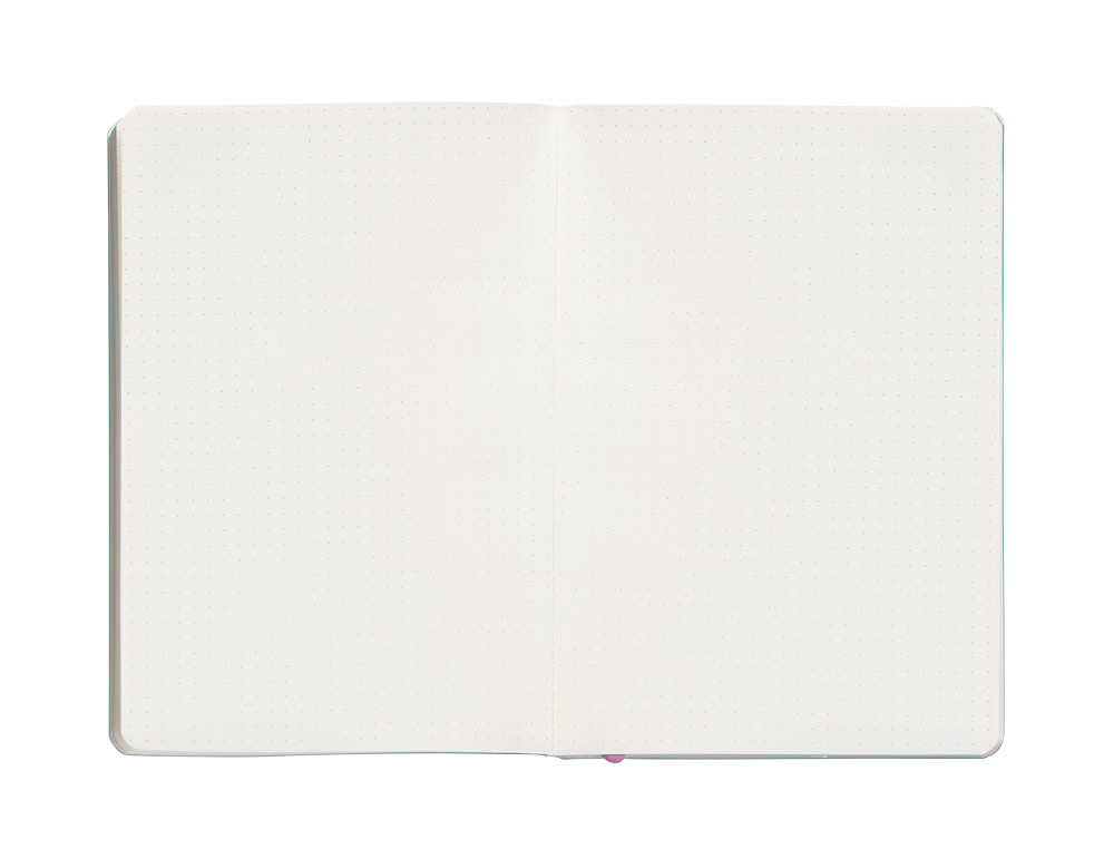 CUADERNO CON GOMILLA ANTARTIK NOTES TAPA BLANDA A5 HOJAS PUNTOS ROSA Y TURQUESA 80 HOJAS 80 GR FSC