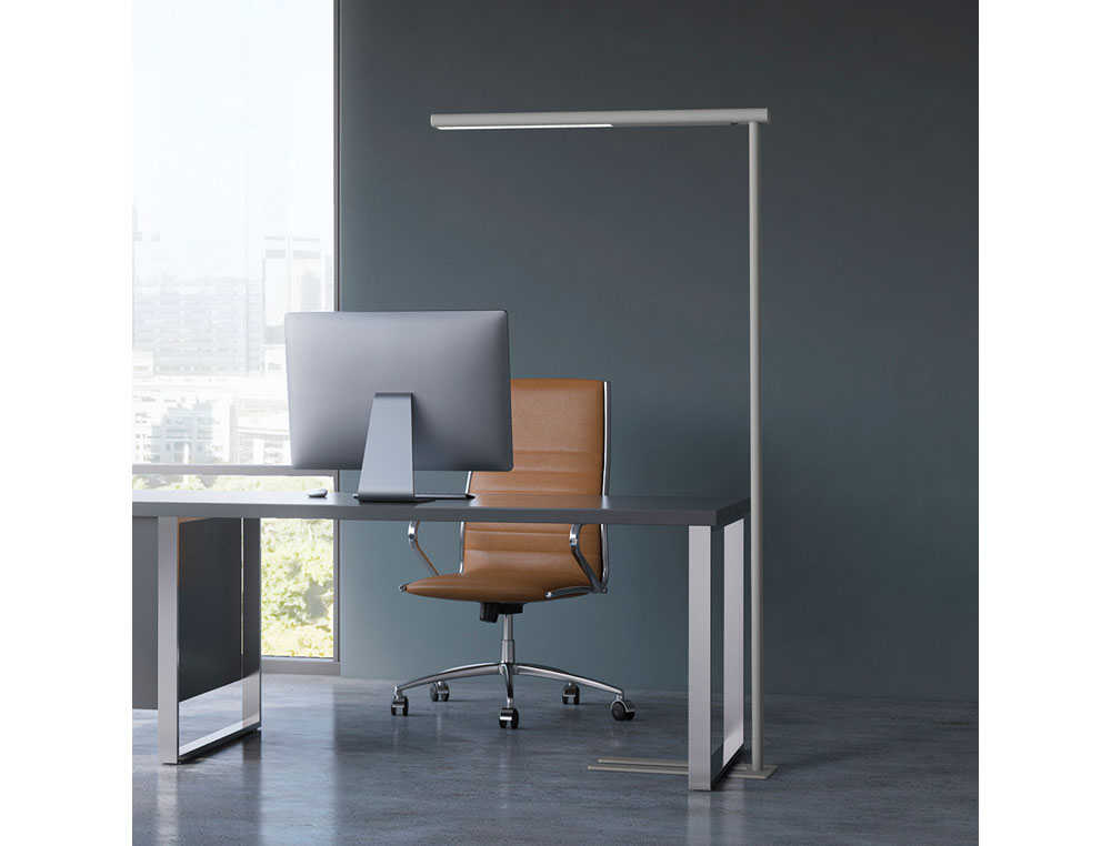 LAMPARA DE ESCRITORIO MAUL LED 51W 5835LM BRAZO Y CABEZAL FIJOS PLATEADA