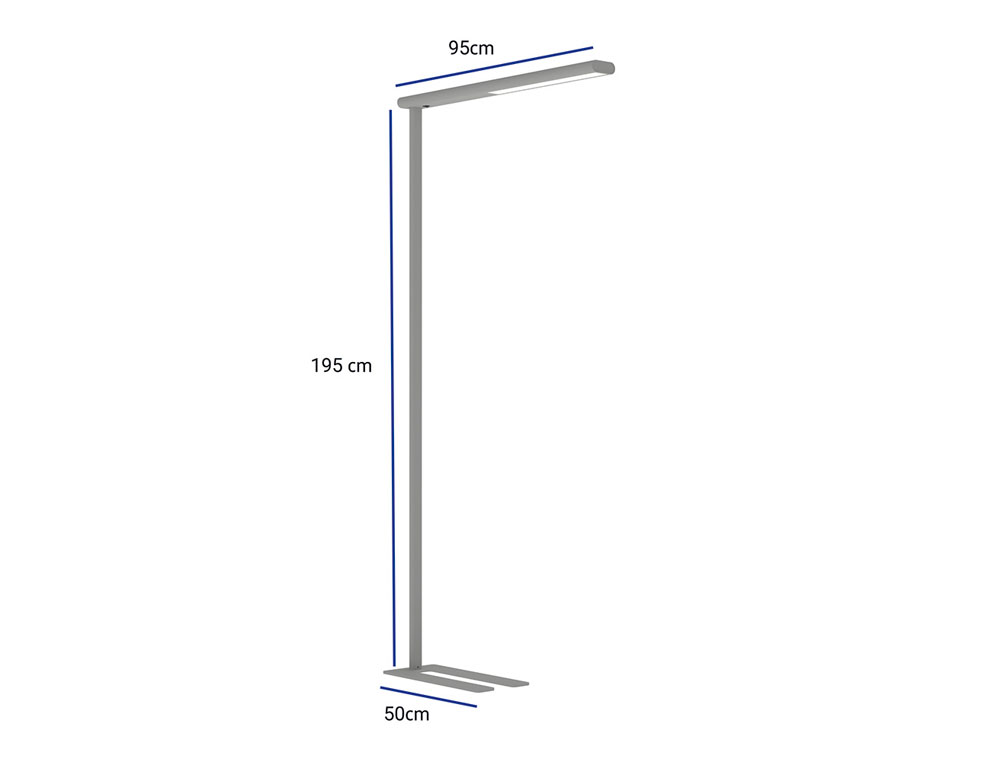 LAMPARA DE ESCRITORIO MAUL LED 51W 5835LM BRAZO Y CABEZAL FIJOS PLATEADA