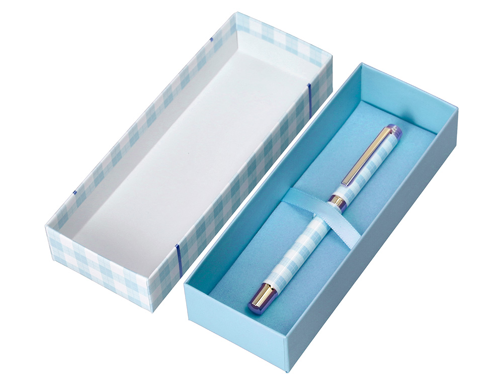 ROLLER BELIUS PERFECT PICNIC DAY ALUMINIO AZUL CELESTE DORADO TINTA COLOR NEGRO CAJA DE DISEO
