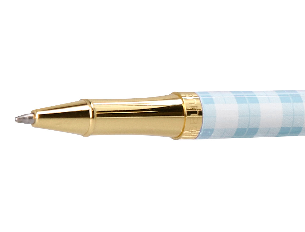 ROLLER BELIUS PERFECT PICNIC DAY ALUMINIO AZUL CELESTE DORADO TINTA COLOR NEGRO CAJA DE DISEO