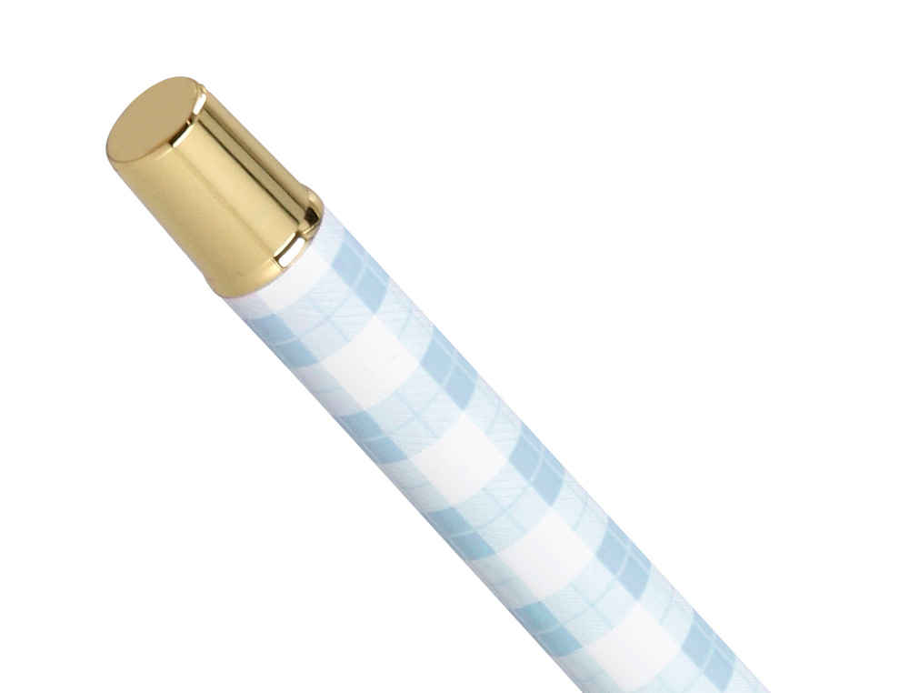 ROLLER BELIUS PERFECT PICNIC DAY ALUMINIO AZUL CELESTE DORADO TINTA COLOR NEGRO CAJA DE DISEO