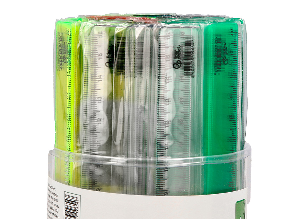 REGLA LIDERPAPEL PLASTICO 16 CM CUBILETE CON 100 UNIDADES COLORES SURTIDOS