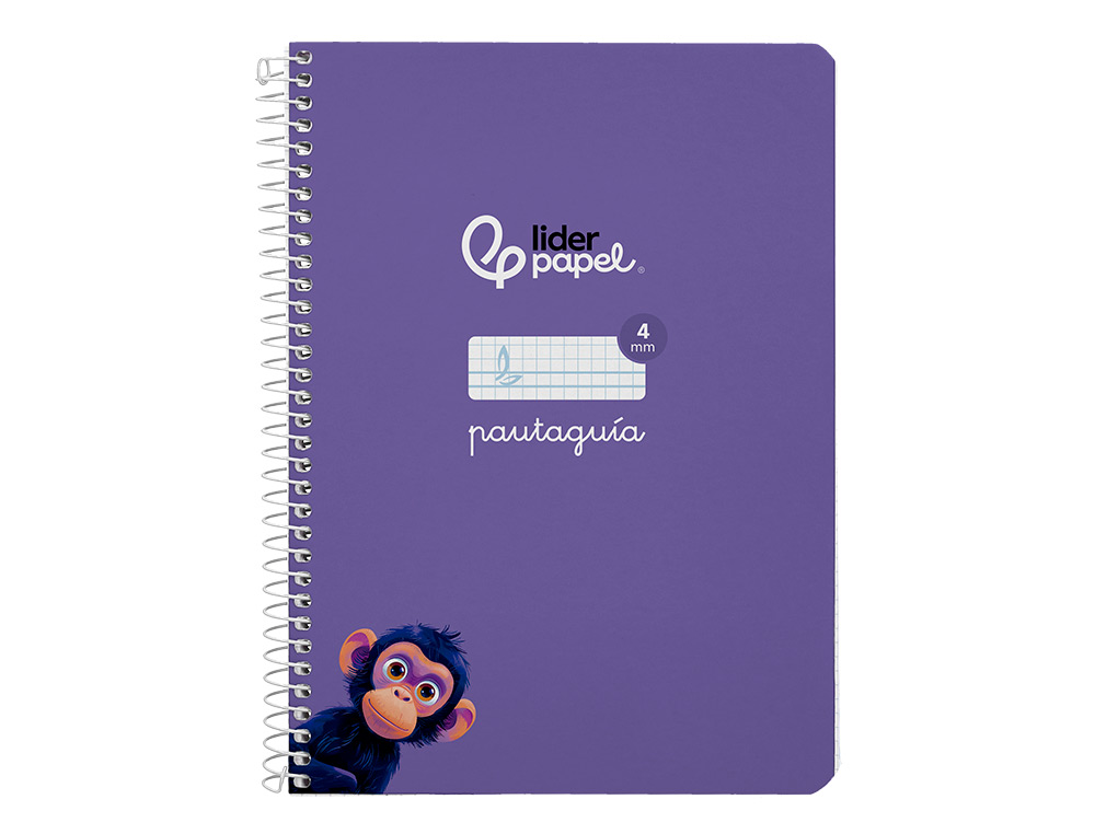CUADERNO ESPIRAL LIDERPAPEL A5 PAUTAGUIA TAPA DURA 80H 90 GR CUADRO PAUTADO 4MM COLOR LILA