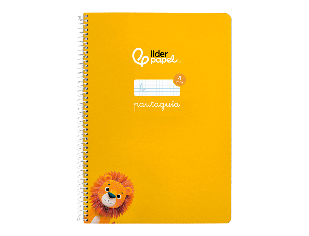 CUADERNO ESPIRAL LIDERPAPEL A4 PAUTAGUIA TAPA DURA 80H 90GR CUADRO PAUTADO 4MM COLOR AMARILLO