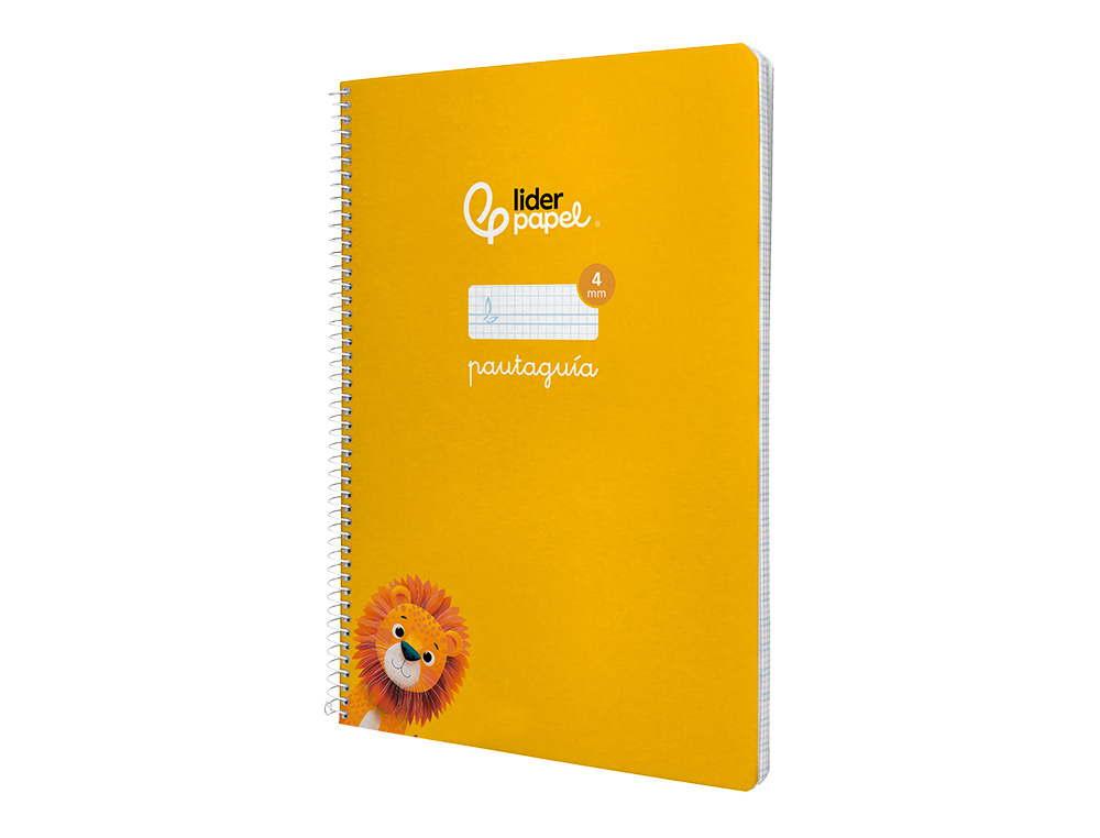 CUADERNO ESPIRAL LIDERPAPEL A4 PAUTAGUIA TAPA DURA 80H 90GR CUADRO PAUTADO 4MM COLOR AMARILLO